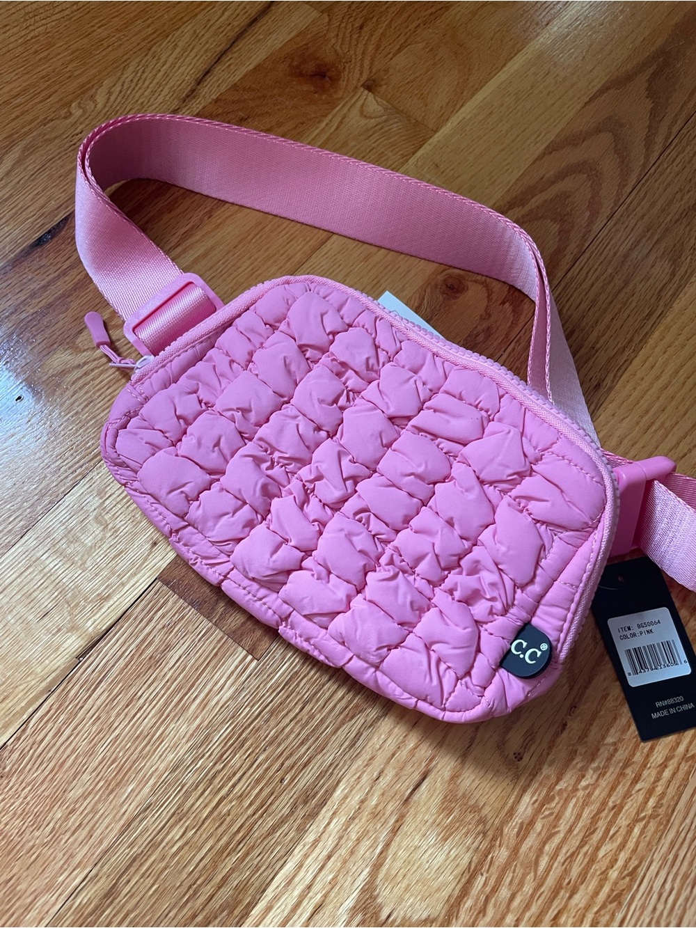 C.C Pink Quilted Waist Bag